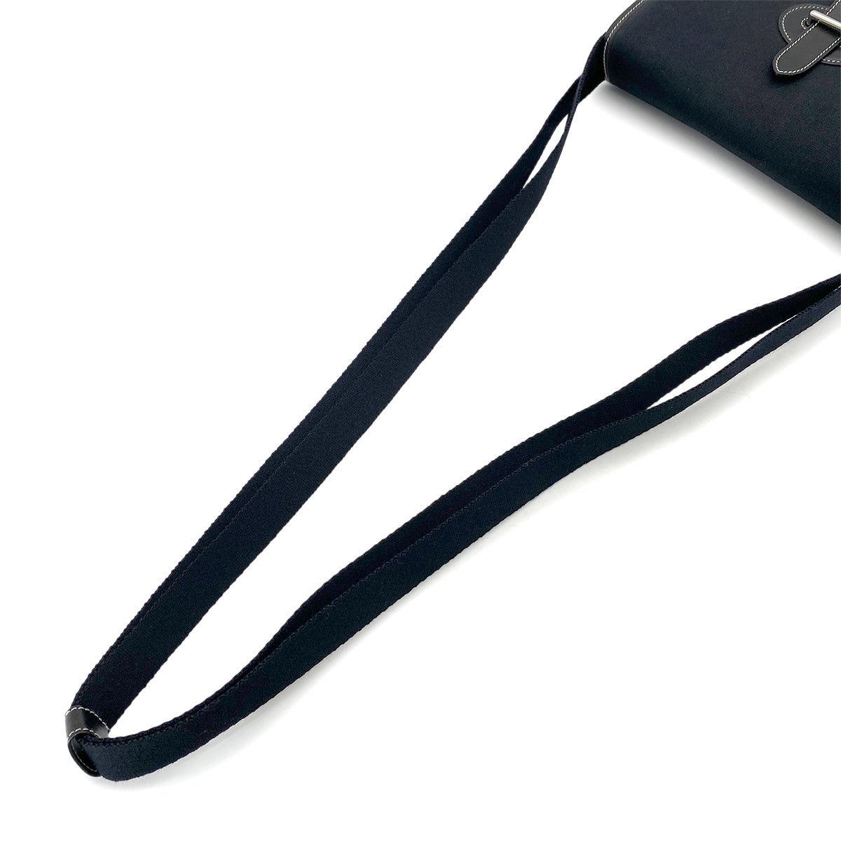 HERMES BUENAVENTURA MINI BLACK TOILE OFFICIER SHOULDER BAG 90251112