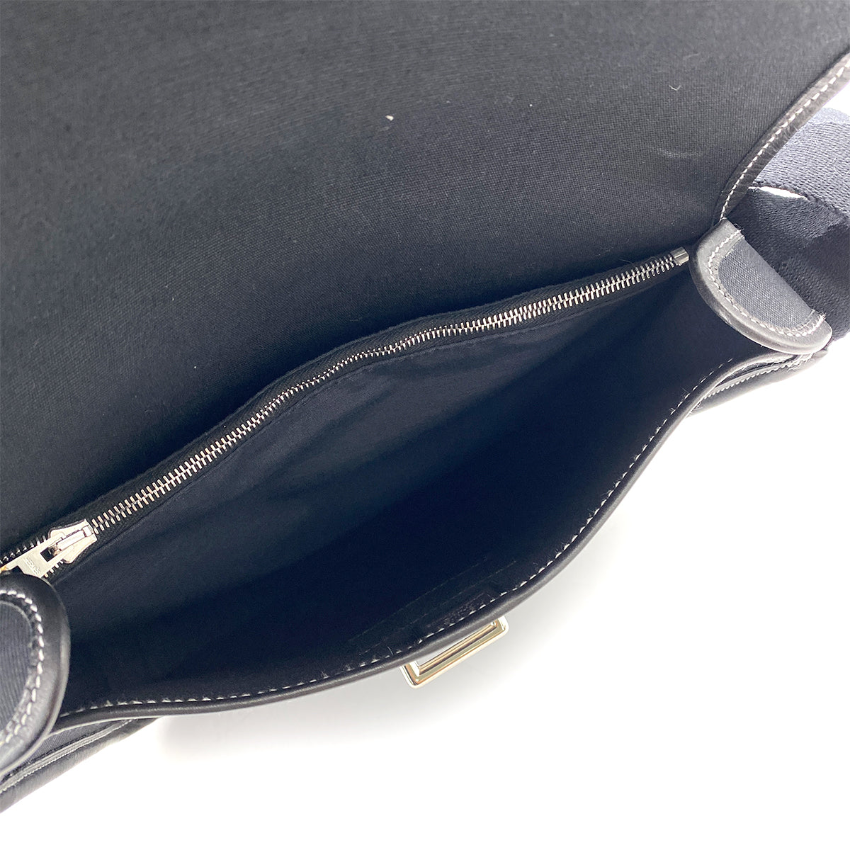 HERMES BUENAVENTURA MINI BLACK TOILE OFFICIER SHOULDER BAG 90251112