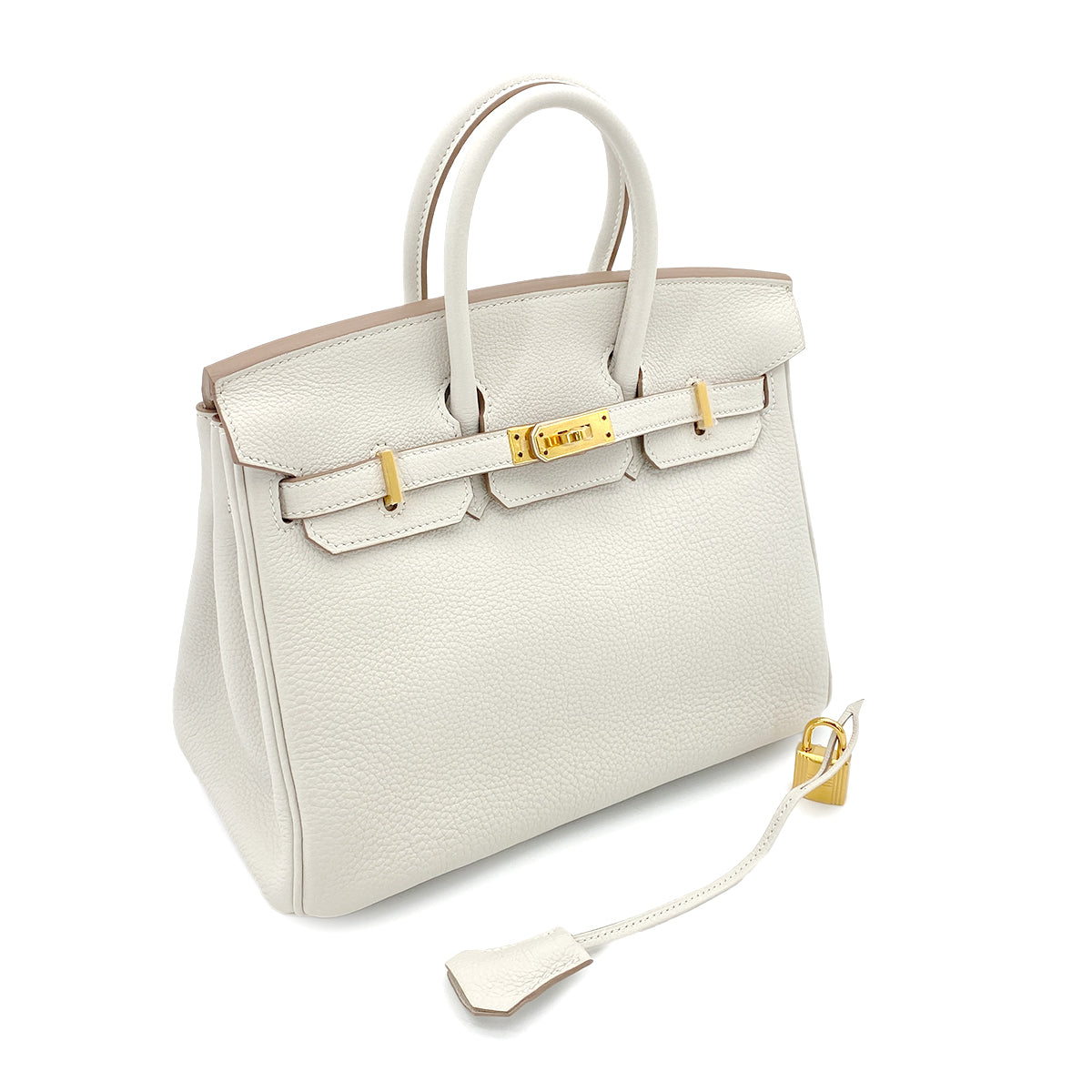 HERMES BIRKIN 25 NEW GRIS PERLE TOGO HAND BAG W GHW 90251115
