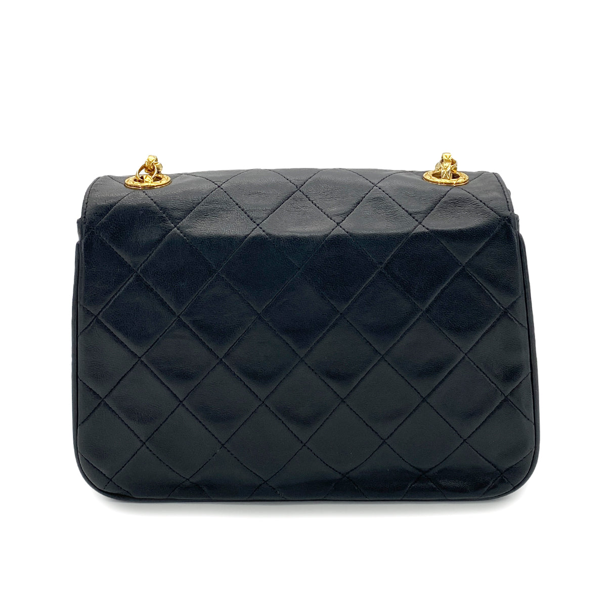 CHANEL VINTAGE BIJOU CHAIN SHOULDER BAG BLACK LAMB SKIN 90251376