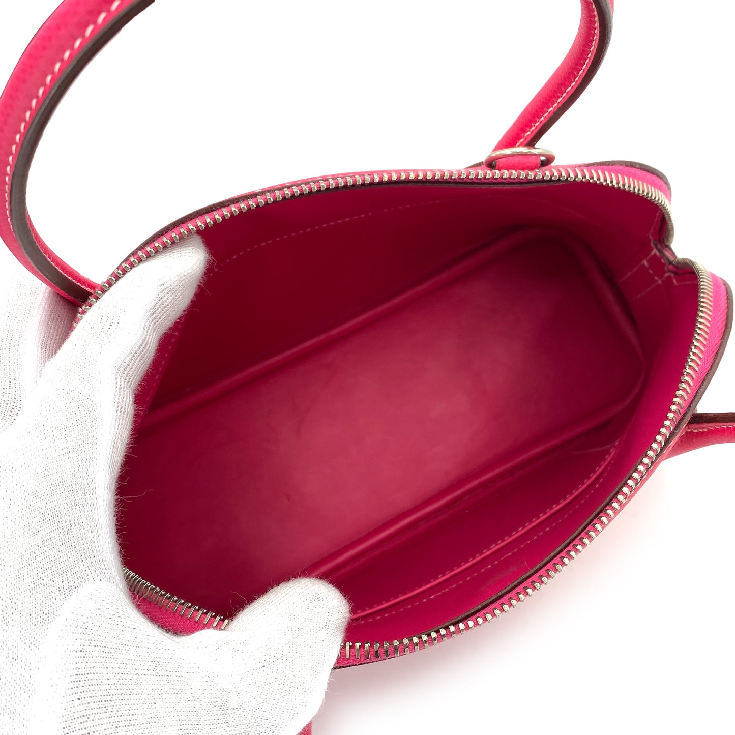 HERMES BOLIDE 27 ROSE TYRIEN EPSOM HAND SHOULDER BAG □Q SHW 90251381
