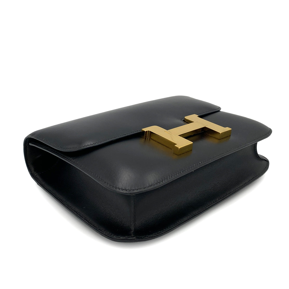 HERMES CONSTANCE BLACK BOXCALF SHOULDER BAG 〇Y GHW 90251382
