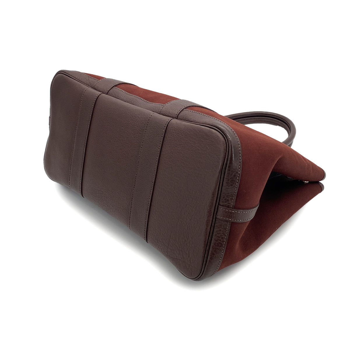HERMES GARDEN PARTY PM BROWN TYPE TOILE OFFICIER LEATHER TOTE BAG □I 90251392