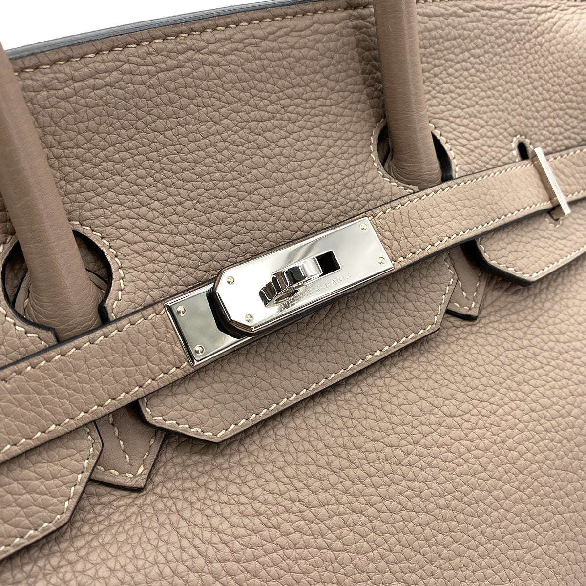 HERMES BIRKIN 35 GRIS TOURTERELLE TAURILLON CLEMENCE HAND BAG □M SHW 90251393
