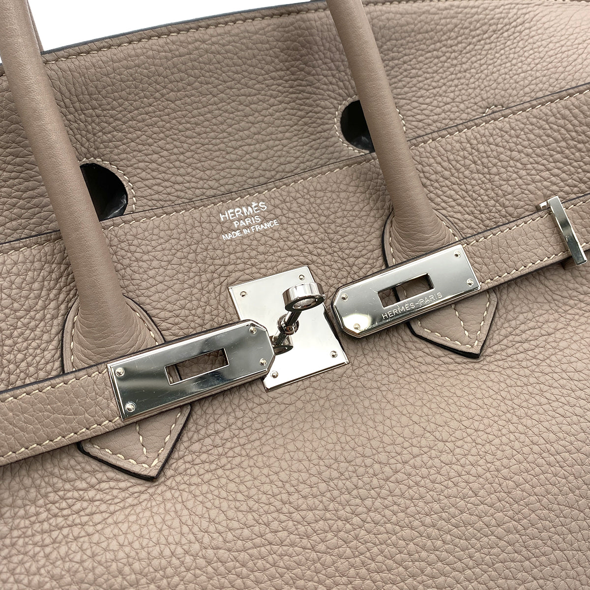 HERMES BIRKIN 35 GRIS TOURTERELLE TAURILLON CLEMENCE HAND BAG □M SHW 90251393