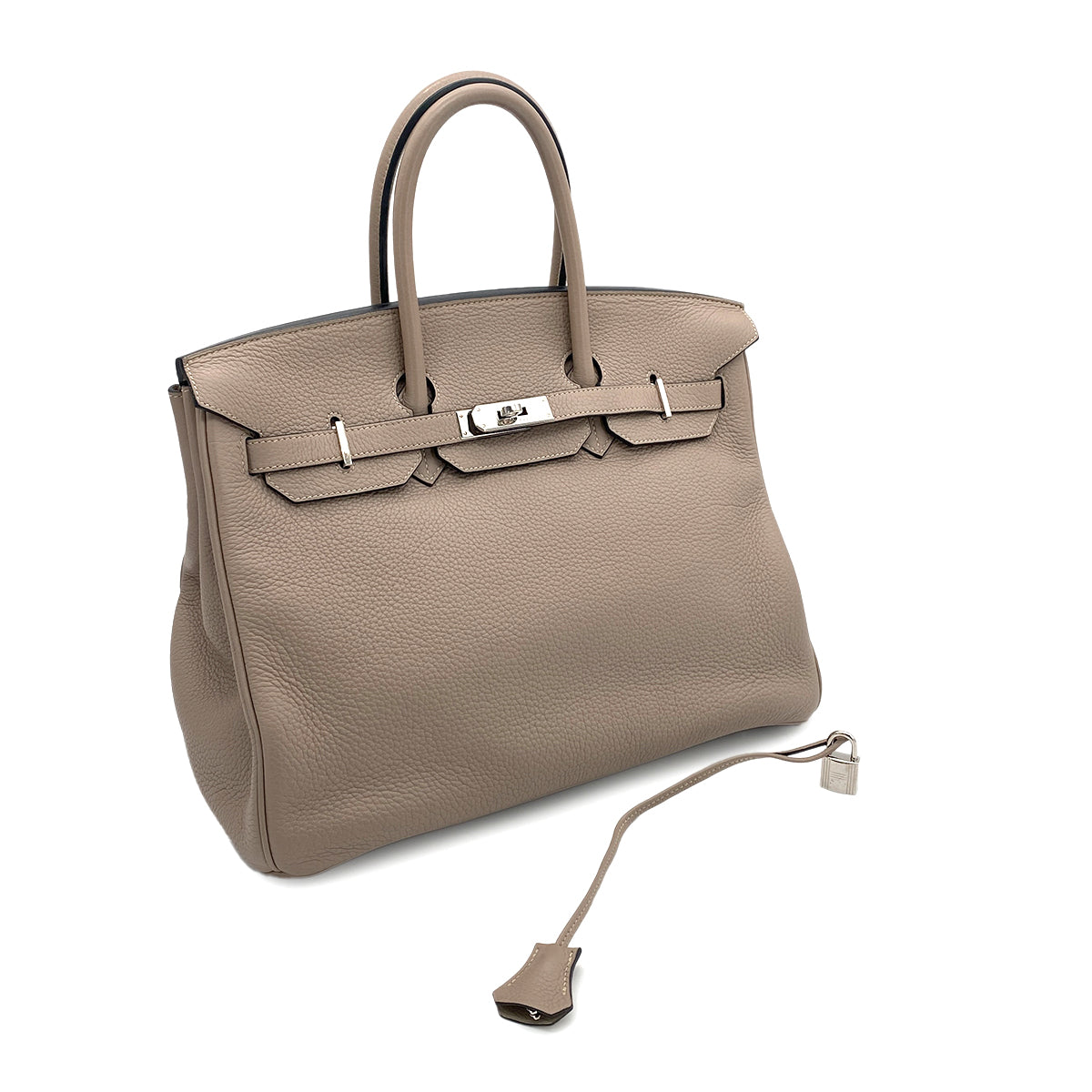 HERMES BIRKIN 35 GRIS TOURTERELLE TAURILLON CLEMENCE HAND BAG □M SHW 90251393