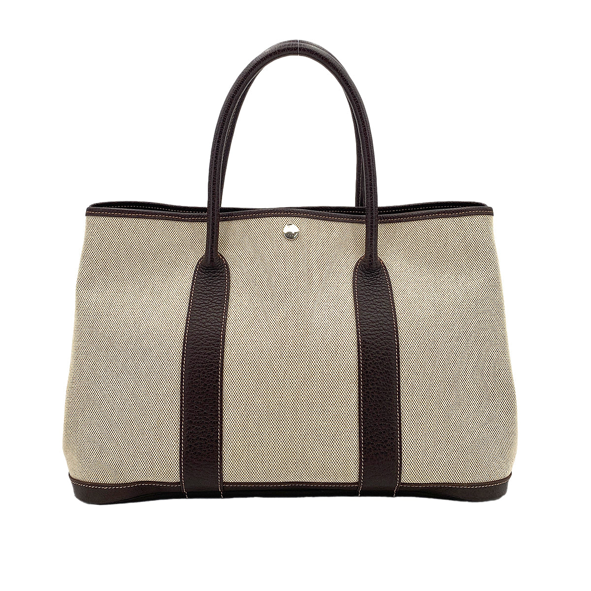 HERMES GARDEN PARTY 36 PM NATURAL MARRON TOILE H TOTE BAG □I 90250516
