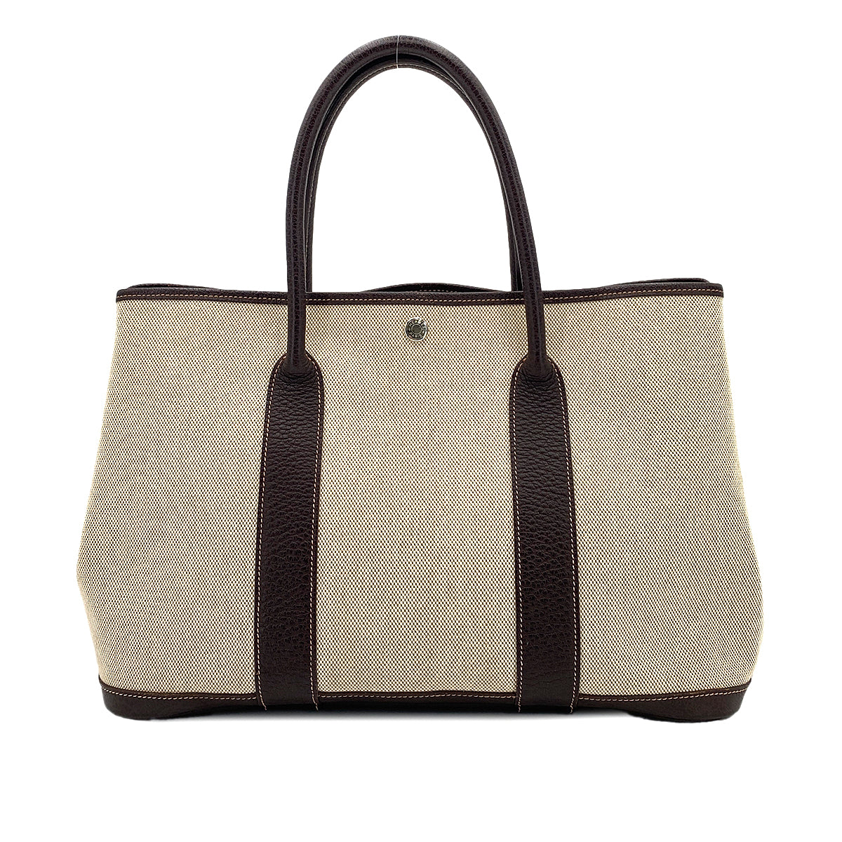 HERMES GARDEN PARTY 36 PM NATURAL MARRON TOILE H TOTE BAG □I 90250516