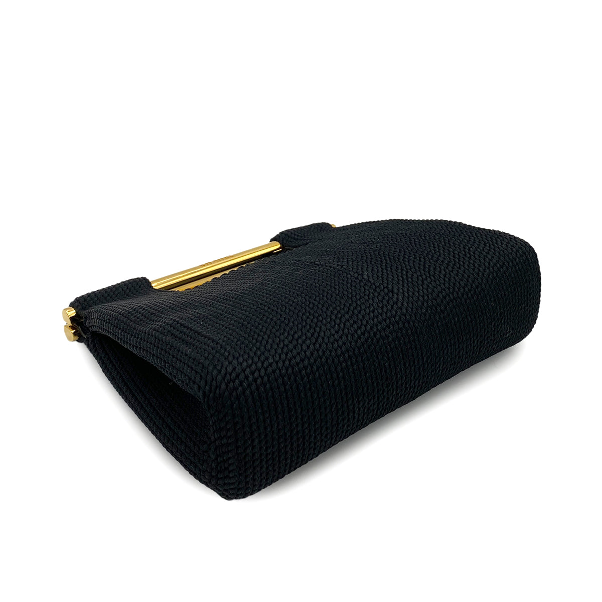 CHANEL VINTAGE HAND BAG BLACK CANVAS 90251395