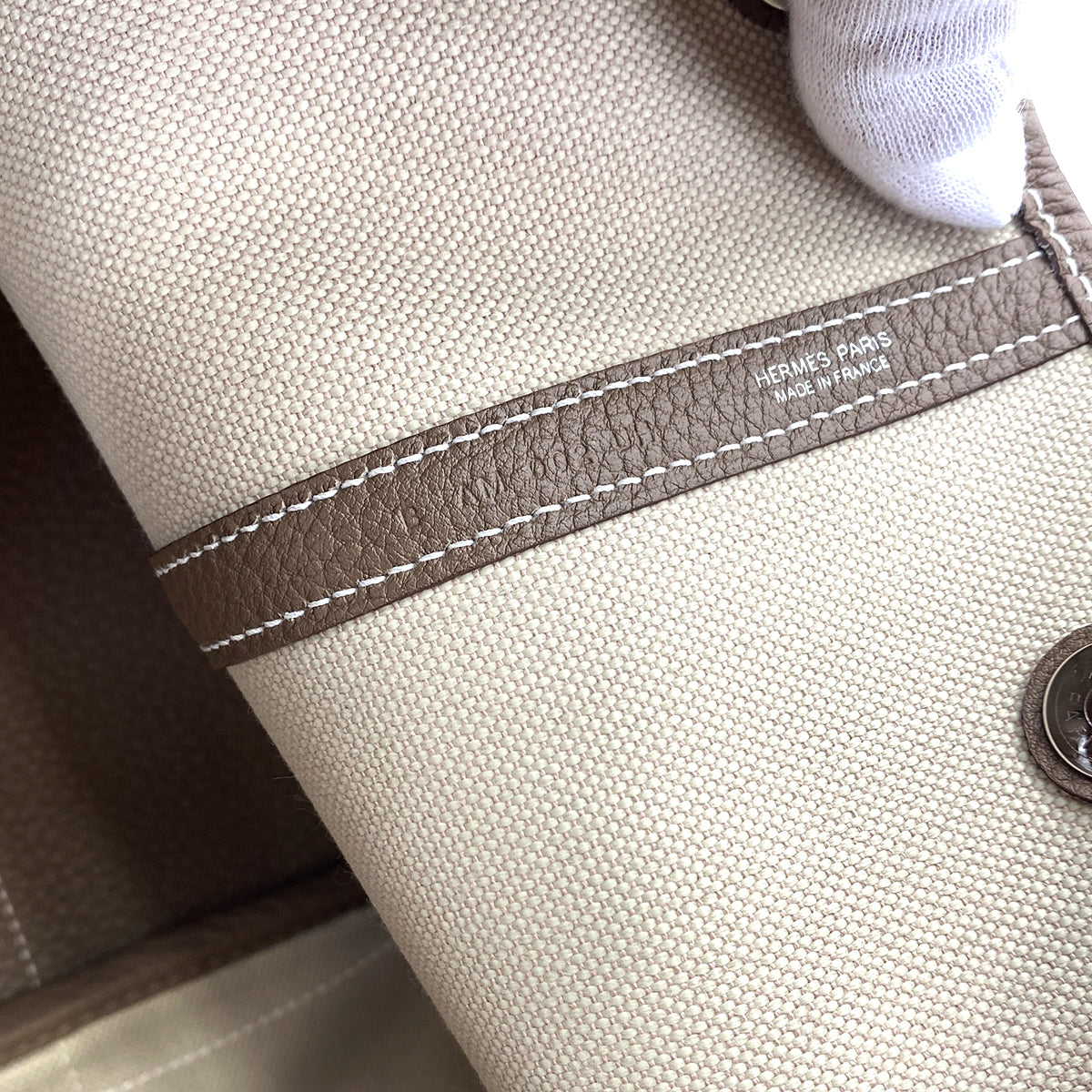 HERMES GARDEN PARTY PM ETOUPE NEGOMDA TOILE H TOTE BAG B 90251685