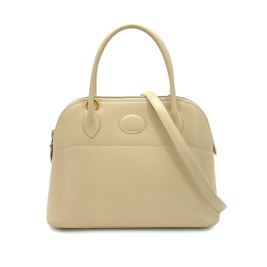 HERMES BOLIDE 27 PARCHEMIN BOXCALF HAND SHOULDER BAG □H 90251840
