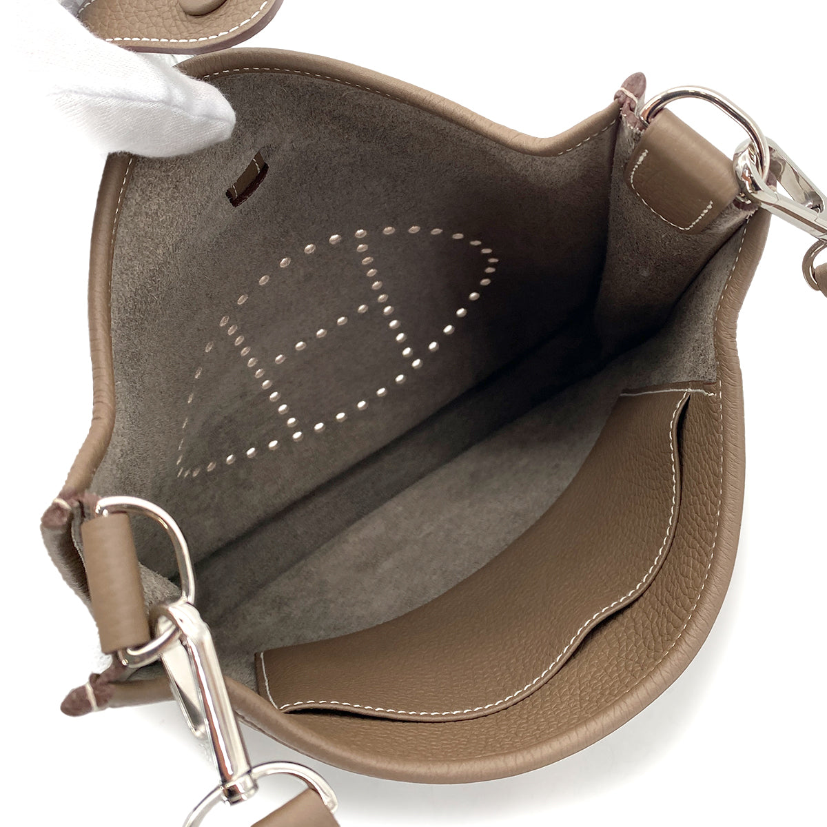 HERMES EVELYNE PM ETOUPE TAURILLON CLEMENCE SHOULDER BAG □P 90251841