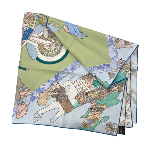 HERMES CARRE 90 LES ARTISANS D'HERMES SCARF SILK MULTICOLOR 90251843 - PURPOSE