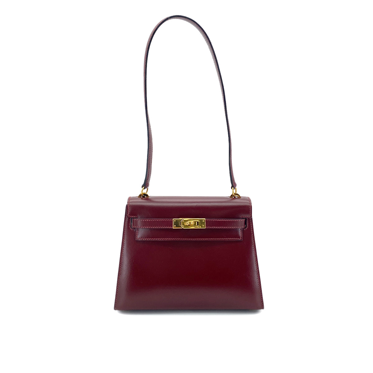 HERMES MINI KELLY ROUGE H BOXCALF SHOULDER BAG 〇R 90251941
