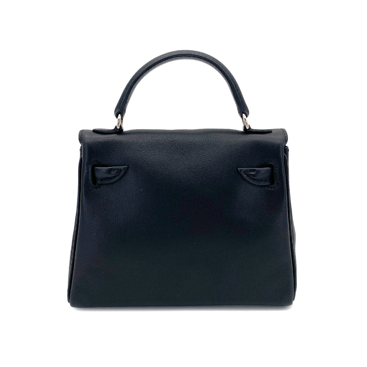 HERMES KELLY DOLL BLACK BROWN VEAU GULLIVER HAND BAG □D 90251951