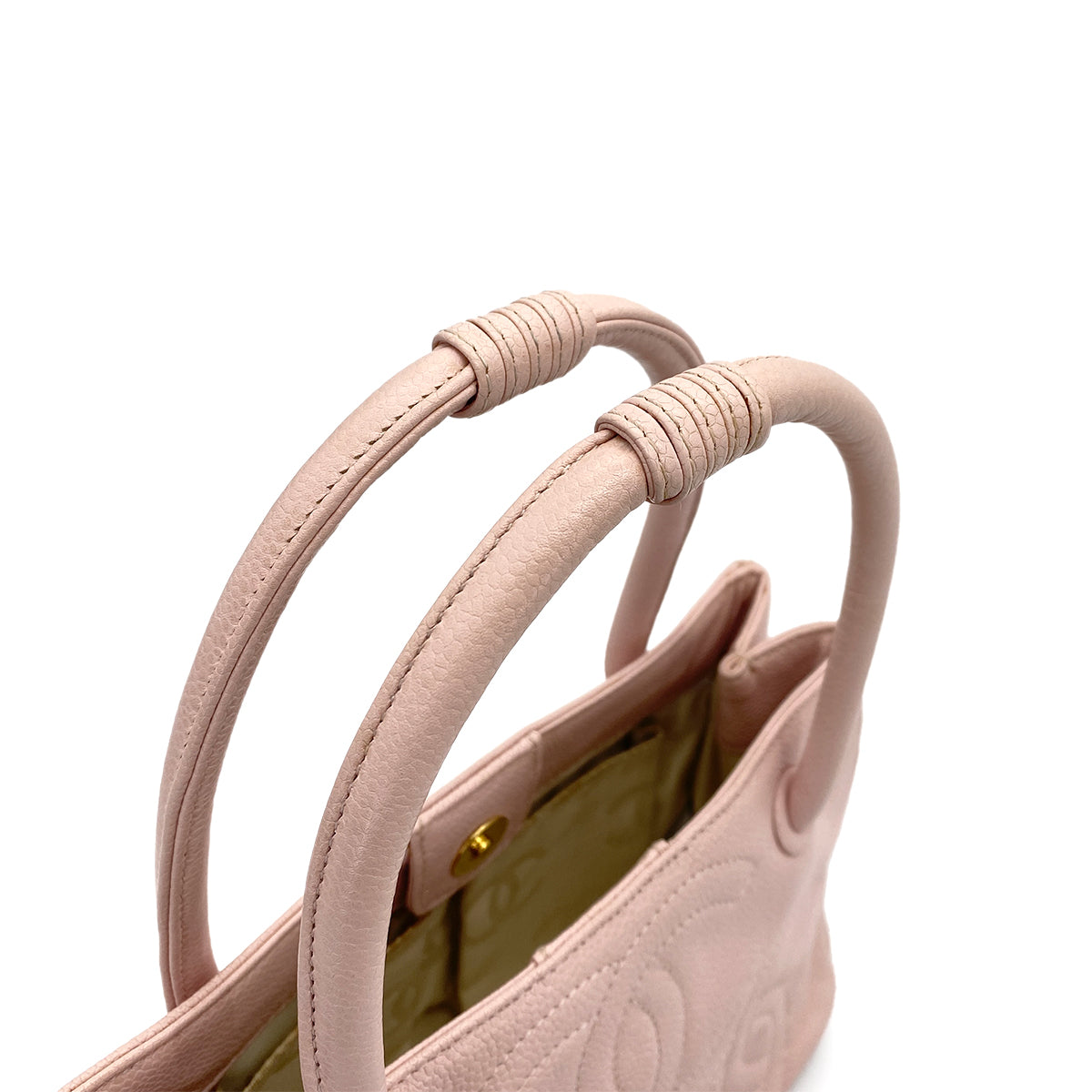 CHANEL VINTAGE TRIPLE COCOMARK HAND BAG LIGHTPINK CAVIAR SKIN 90251960