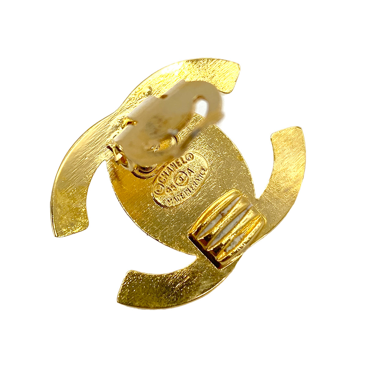 CHANEL VINTAGE EARRINGS TURN LOCK ACCESSORY 95A 90261273