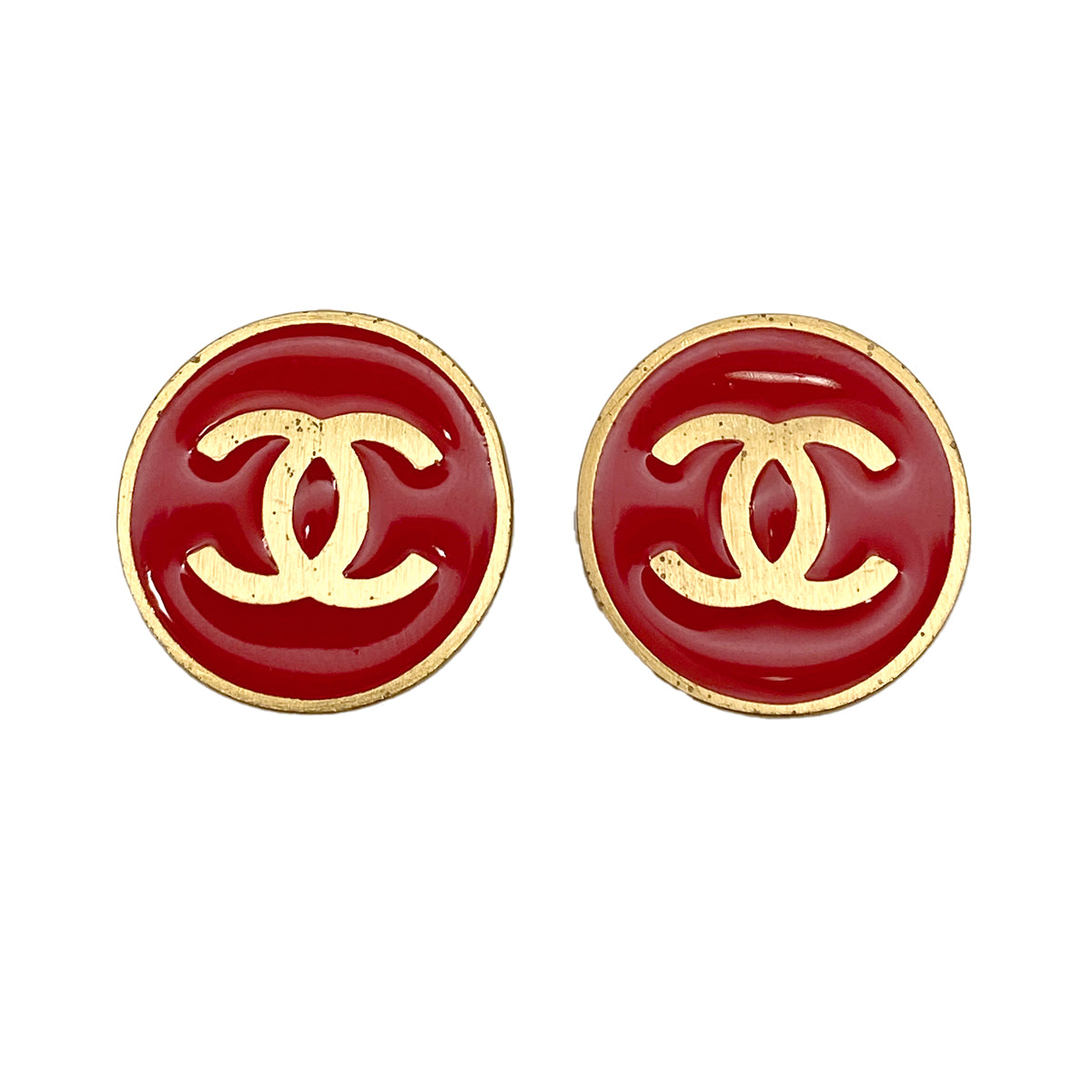 CHANEL VINTAGE EARRINGS ROUND COCOMARK ACCESSORY 01P 90251981