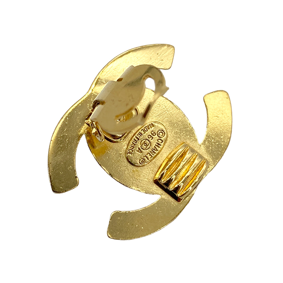 CHANEL VINTAGE EARRINGS TURN LOCK ACCESSORY 96A 90251983