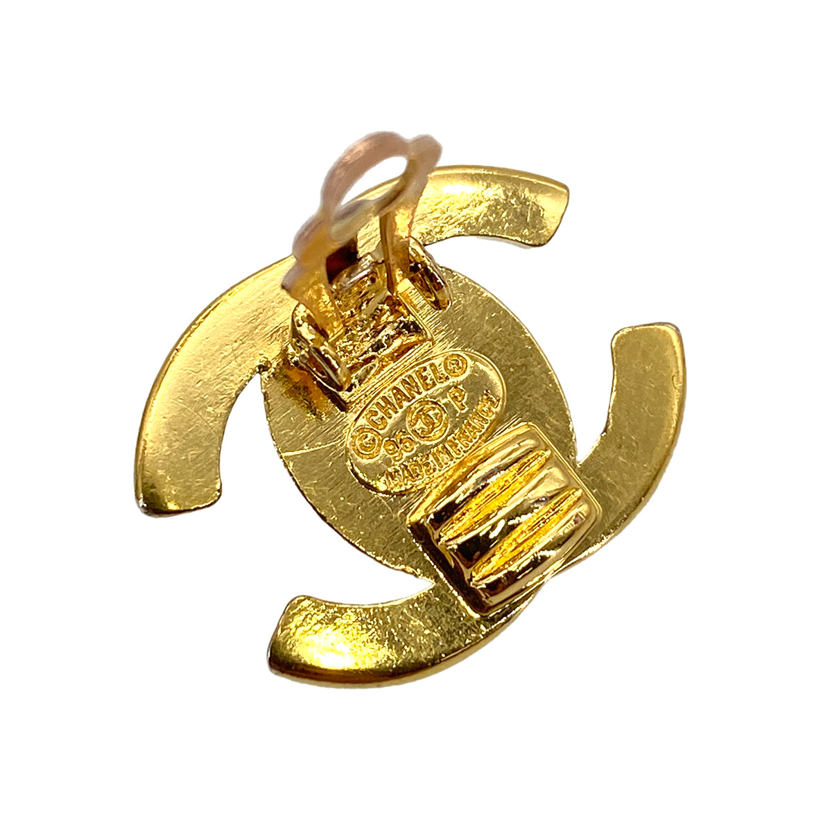 CHANEL VINTAGE EARRINGS TURN LOCK ACCESSORY 96P 90251984