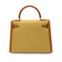 HERMES KELLY 28 GOLD COUCHVEL TOILE HAND SHOULDER BAG 1995 CIRCLE Y GOLD HARDWARE 90252001 - PURPOSE