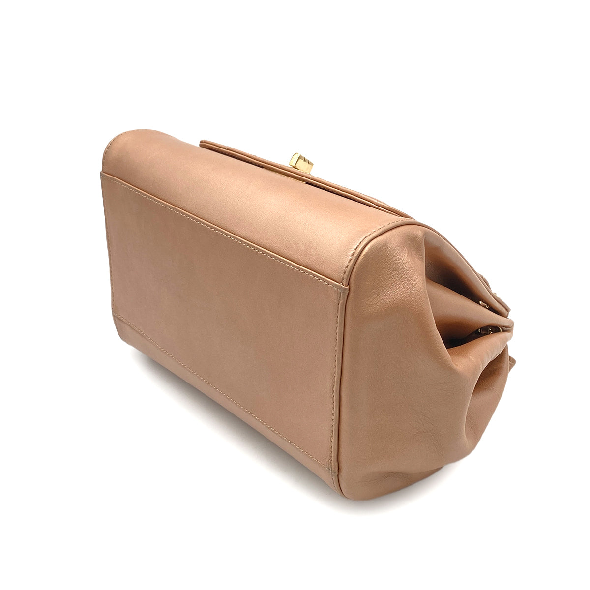 CHANEL VINTAGE 2.55 CHOCOLATE BAR CHAIN SHOULDER BAG PINK BEIGE LAMB SKIN 90252021