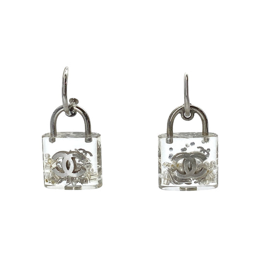CHANEL LOCK MOTIF EARRINGS COCOMARK ACCESSORY 14K 90252538