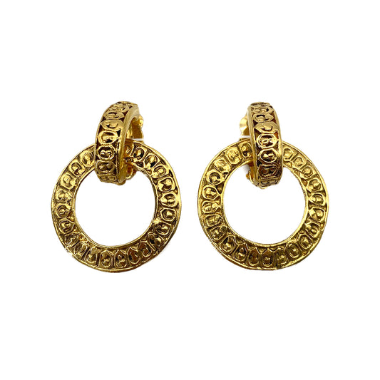 CHANEL VINTAGE EARRINGS HOOP ACCESSORY 90252555