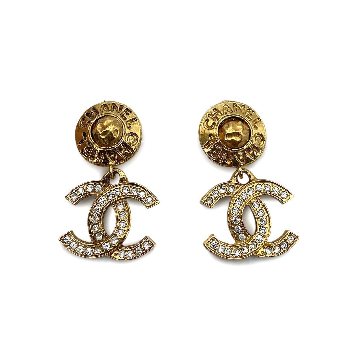 CHANEL EARRINGS COCOMARK RHINESTONE SWING ACCESSORY 90252563