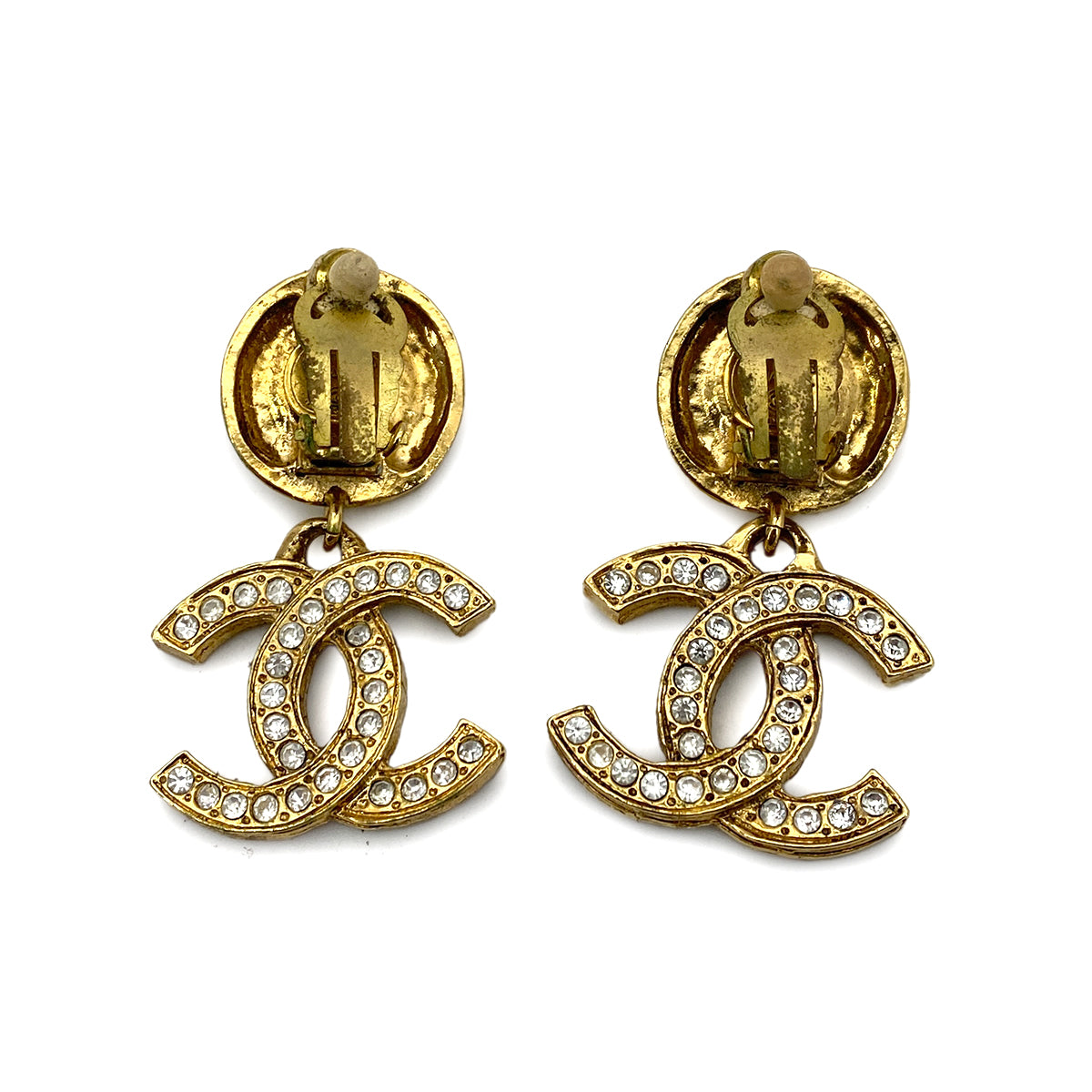CHANEL EARRINGS COCOMARK RHINESTONE SWING ACCESSORY 90252563