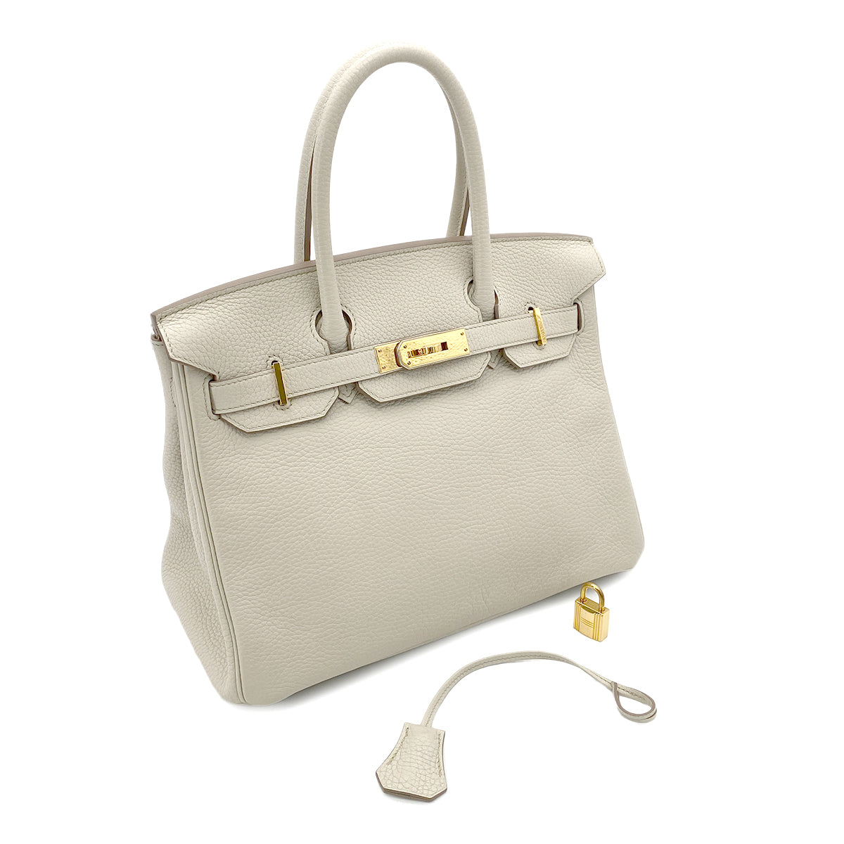 HERMES BIRKIN 30 BETON TAURILLON CLEMENCE HAND BAG A GHW 90252570