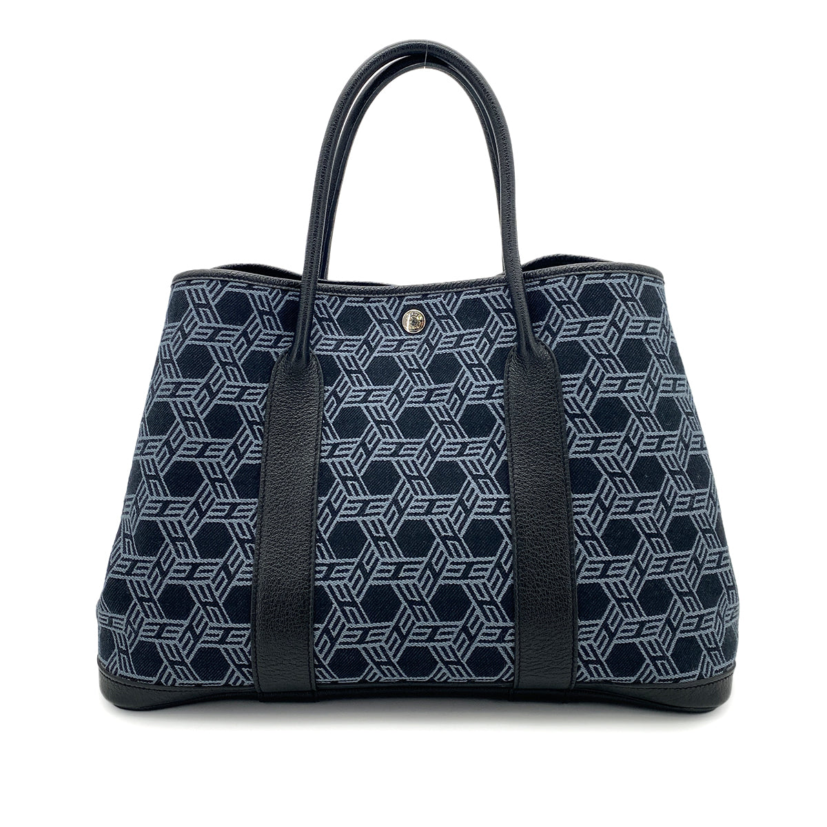 HERMES GARDEN PARTY PM NAVY TOILE SO H TOTE BAG □K 90252571