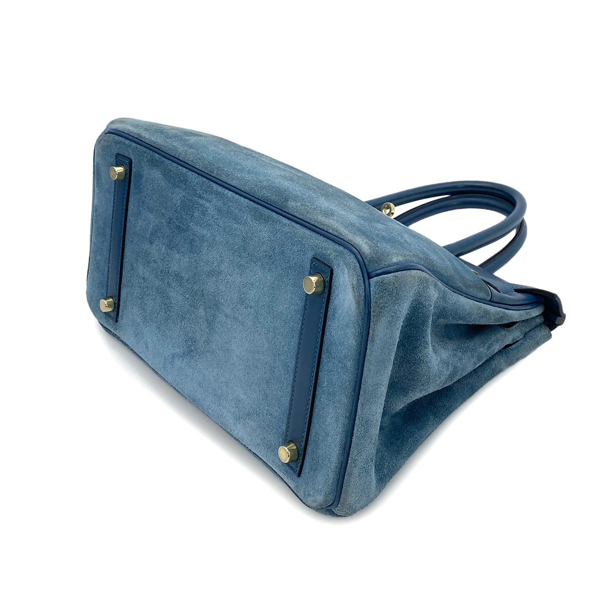 HERMES BIRKIN 30 BLUE THALASSA DEEP BLUE GRIZZLY SWIFT HAND BAG □P GHW 90252580