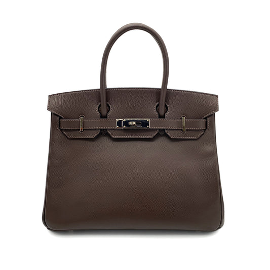 HERMES BIRKIN 30 CAFE EPSOM HAND BAG □P SHW 90252971