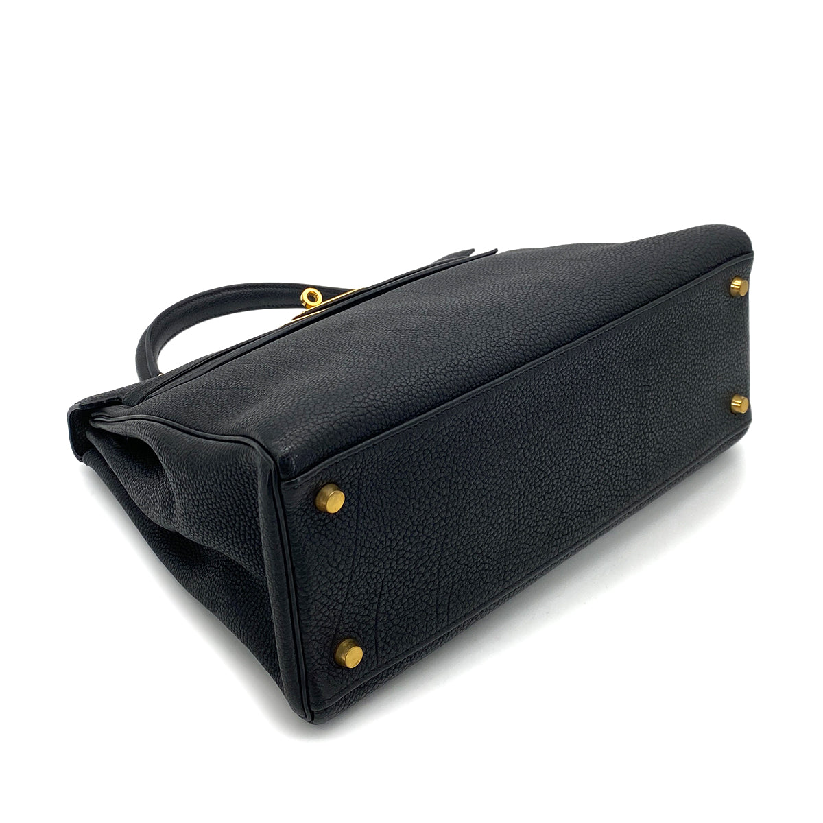 HERMES KELLY 32 RETOURNE BLACK TOGO HAND SHOULDER BAG □G GHW 90252973