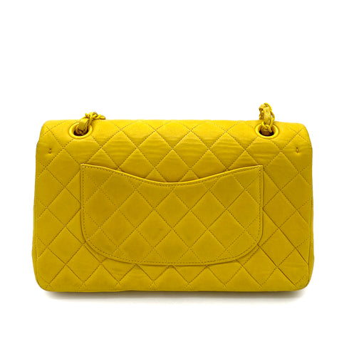 CHANEL VINTAGE CLASSIC FLAP MEDIUM CHAIN SHOULDER BAG YELLOW LAMB SKIN 90252985 - PURPOSE