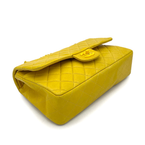CHANEL VINTAGE CLASSIC FLAP MEDIUM CHAIN SHOULDER BAG YELLOW LAMB SKIN 90252985 - PURPOSE