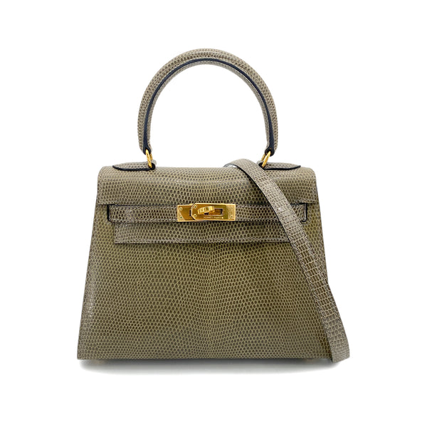 HERMES MINI KELLY HAND SHOULDER BAG KAHKI TYPE LIZARD □J GHW 90253382 - PURPOSE