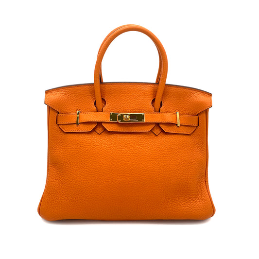 HERMES BIRKIN 30 ORANGE POPPY TOGO HAND BAG □N GHW 90253612