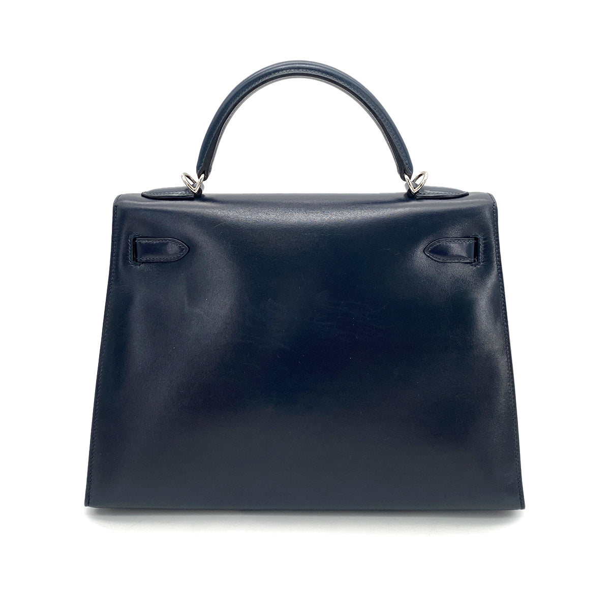 HERMES KELLY 32 SELLIER BLUE INDIGO BOXCALF HAND SHOULDER BAG □Q SHW 90253613