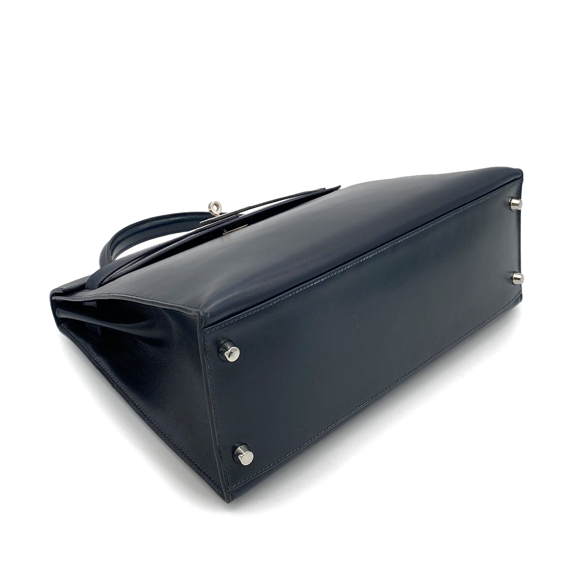 HERMES KELLY 32 SELLIER BLUE INDIGO BOXCALF HAND SHOULDER BAG □Q SHW 90253613