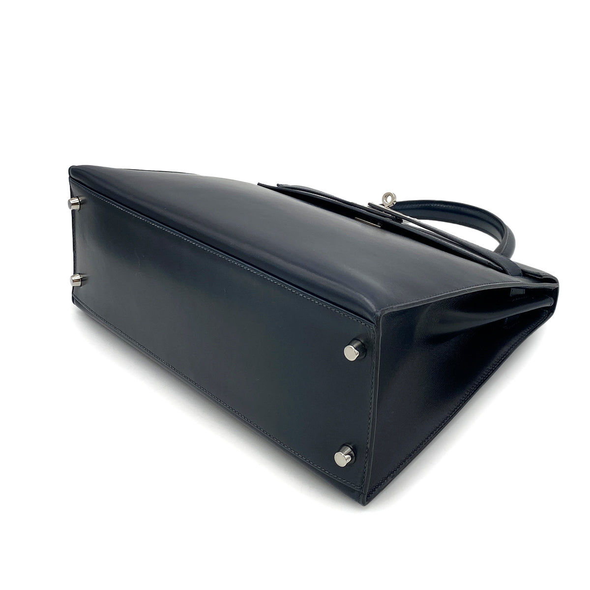 HERMES KELLY 32 SELLIER BLUE INDIGO BOXCALF HAND SHOULDER BAG □Q SHW 90253613
