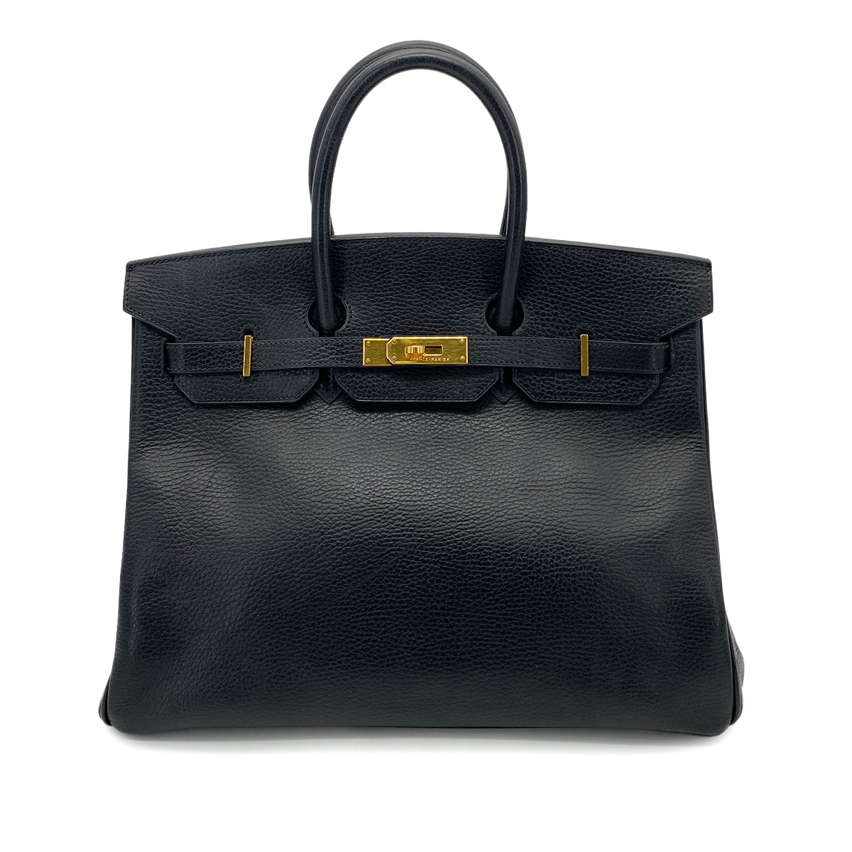 HERMES BIRKIN 35 BLACK ARDENNES HAND BAG □G GHW 90253625