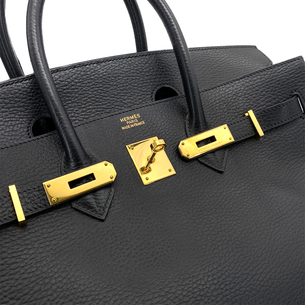 HERMES BIRKIN 35 BLACK ARDENNES HAND BAG □G GHW 90253625