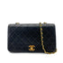 CHANEL VINTAGE FULL FLAP CHAIN SHOULDER BAG BLACK LAMB SKIN 90253629 - PURPOSE
