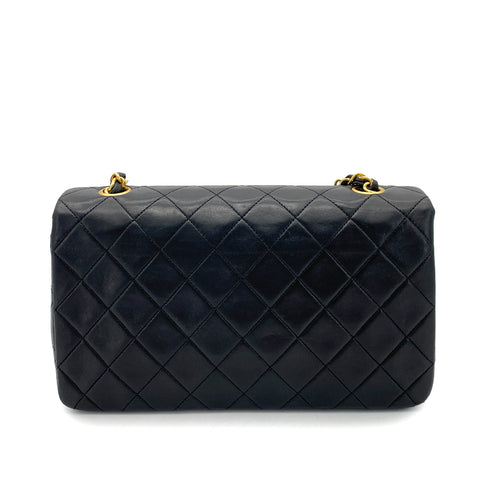 CHANEL VINTAGE FULL FLAP CHAIN SHOULDER BAG BLACK LAMB SKIN 90253629 - PURPOSE