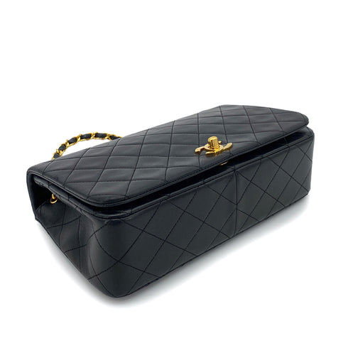 CHANEL VINTAGE FULL FLAP CHAIN SHOULDER BAG BLACK LAMB SKIN 90253629 - PURPOSE
