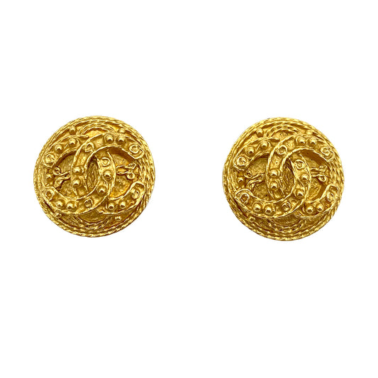 CHANEL VINTAGE EARRINGS COCOMARK ROUND ACCESSORY 94A 90253648