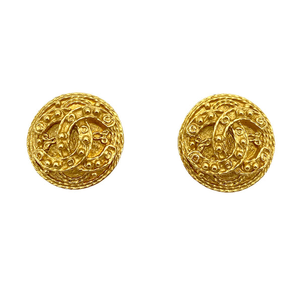 CHANEL VINTAGE EARRINGS COCOMARK ROUND ACCESSORY 94A 90253648 - PURPOSE