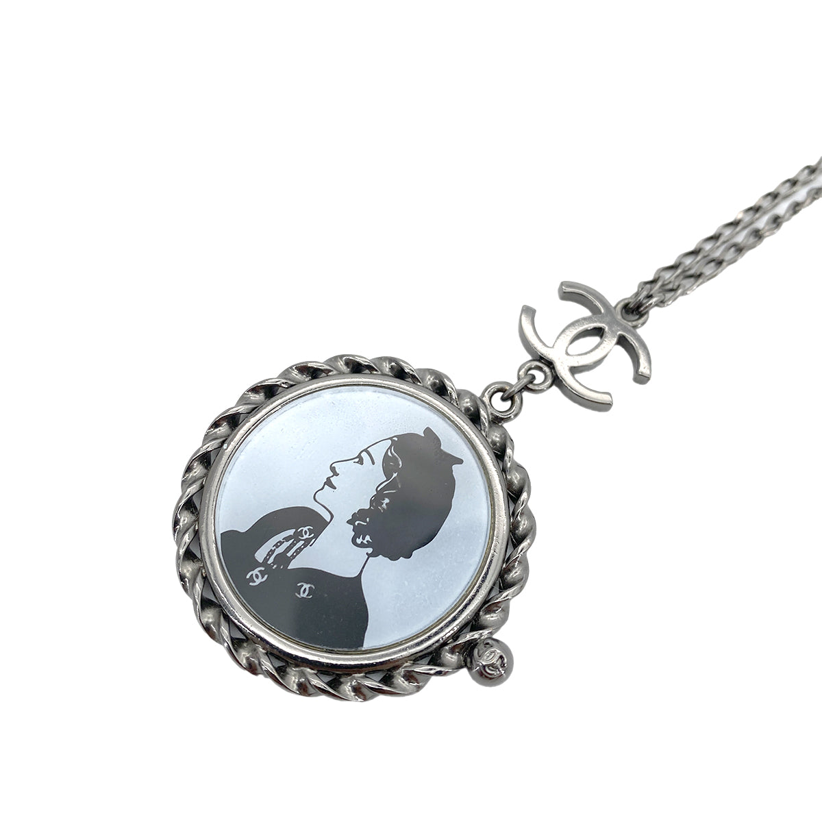 CHANEL VINTAGE NECKLACE MADEMOISELLE COCOMARK ROUND ACCESSORY 03P 90253652